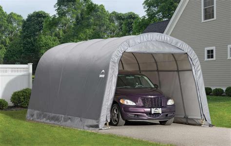 12x20 garage in a box metal cheap|shelterlogic 12x20x8 round top garage.